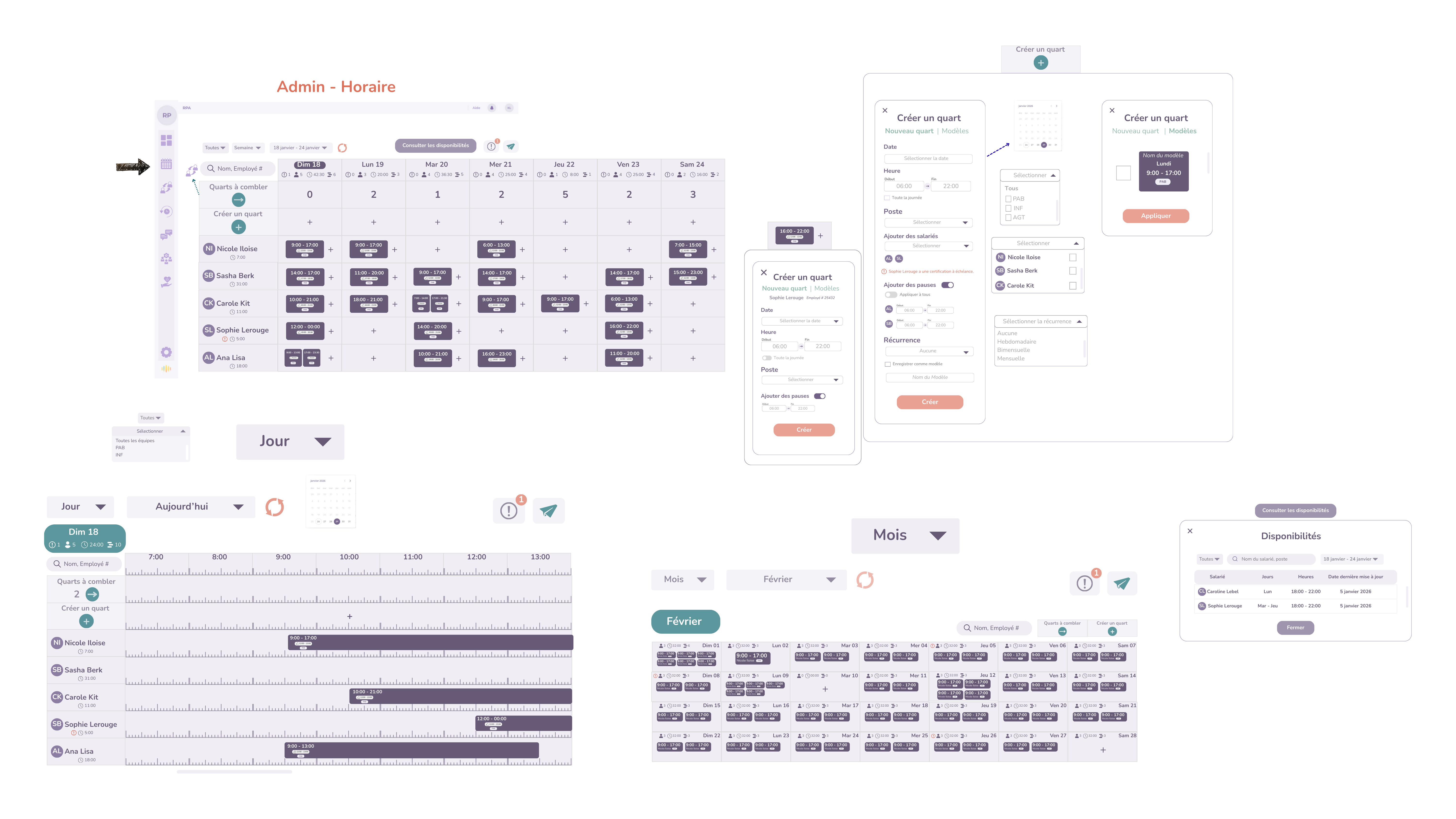 Une gestion des horaires fluide et organique — propulsée par Ordelia.
